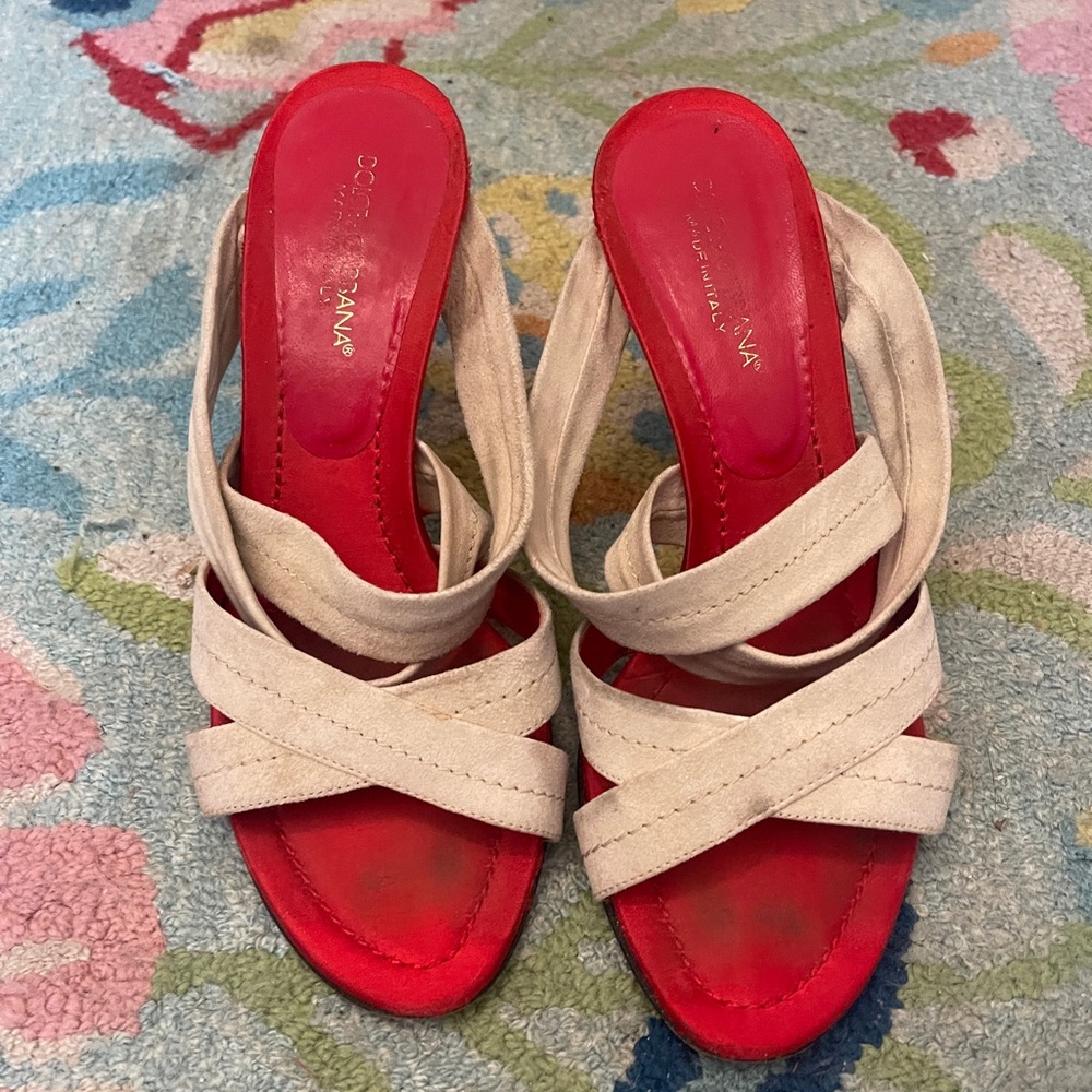 Dolce and Gabbana womens sandals in suede